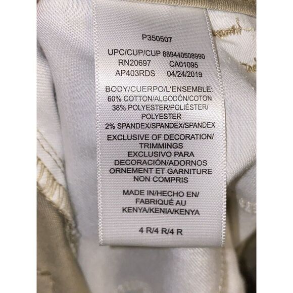 NWT  GENUINE DICKIES WOMEN'S PERFECTLY SLIMMING PANTS Chino Khaki 4 Regular‎ - Picture 6 of 6